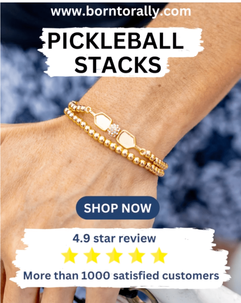 Born To Rally Pickleball Stacks pickleball jewelry