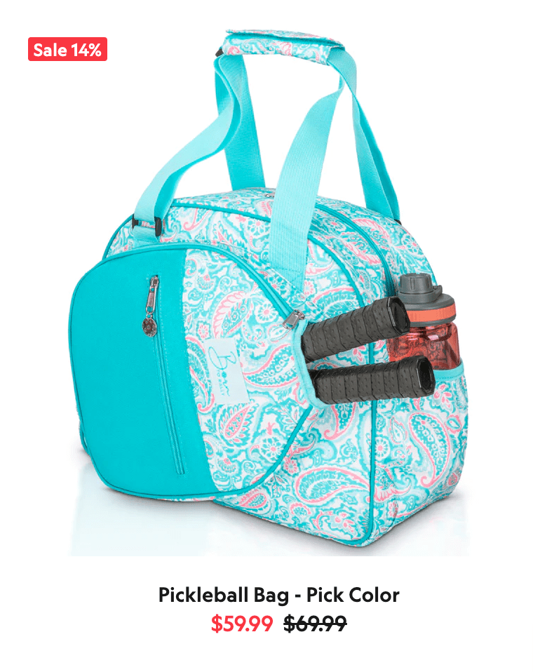 Pickleball Bag color in paisley blue, pink and white