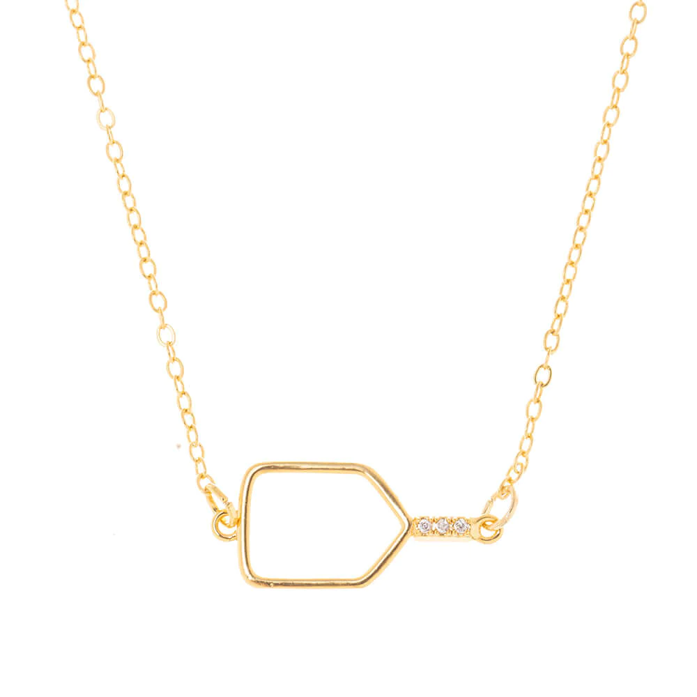 Cross Court Charmer Pickleball Necklace - Gold, Cross Court Jewelry