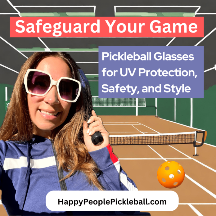 Brigette Windheim holding pickleball paddle wearing red white and blue and what pickleball sunglasses