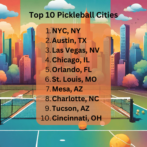 Top 10 Cities for Pickleball fanatics
