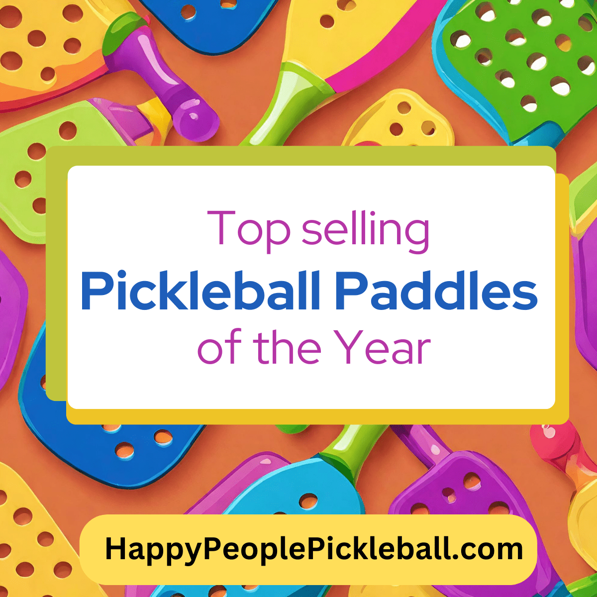 Colorful pickleball paddles featuring Diadem, Babolat, Ben Johns, CRBN.