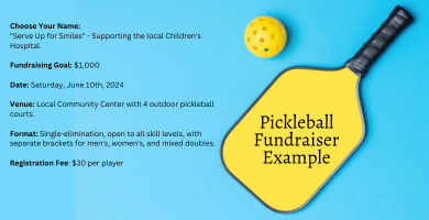 Example of a Local Pickleball Tournament for a Cause