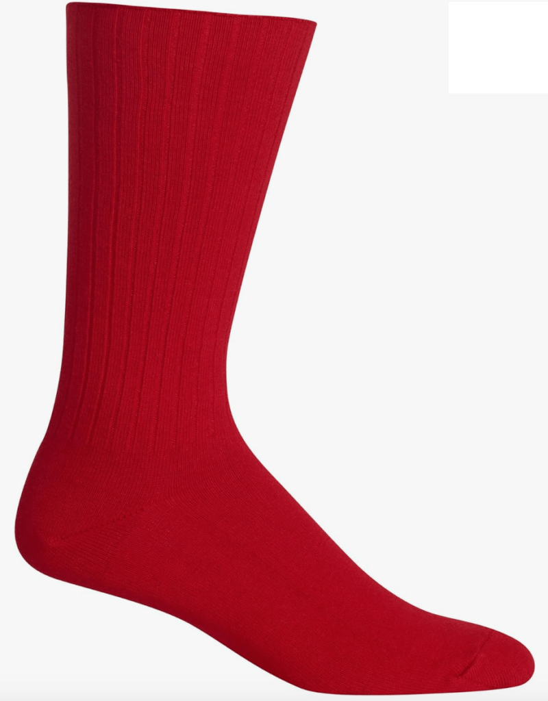 Is 2024 the year of the dragon? Year of the Dragon red Chaps Men's Solid Color Casual True Rib Crew Socks-1 Pair Pack-Cotton Comfort and Breathable Mesh