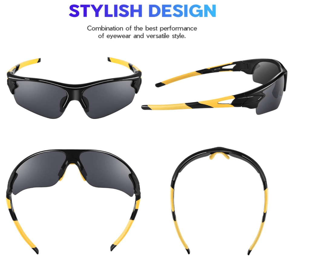BEACOOL Polarized Sports Sunglasses for Men Women Youth Baseball Fishing Cycling Running Golf Motorcycle Tac Glasses UV400
