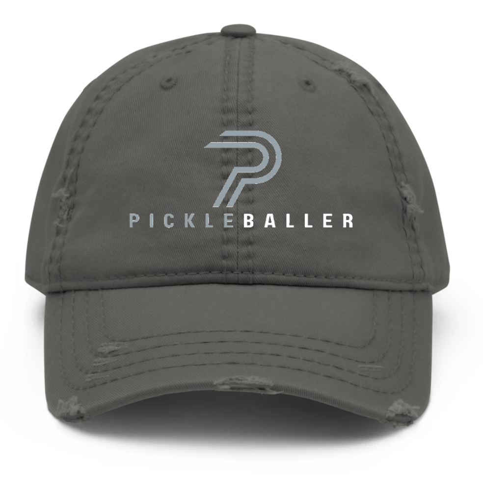 Pickleballer Dad Hat in Gray Happy People Pickleball