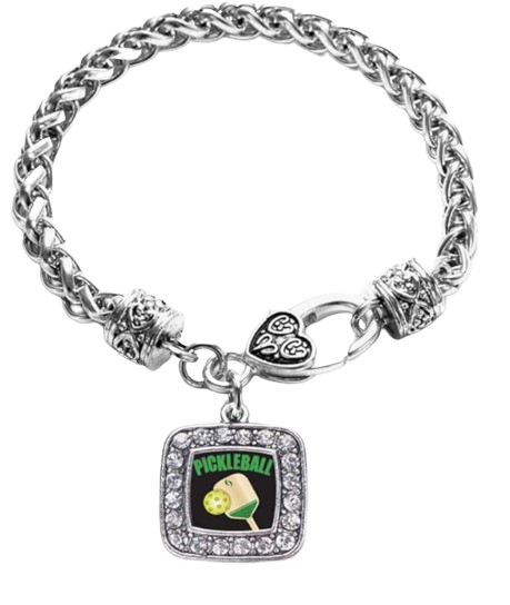 Inspired Silver - Silver Square Charm Bracelet with Cubic Zirconia Jewelry