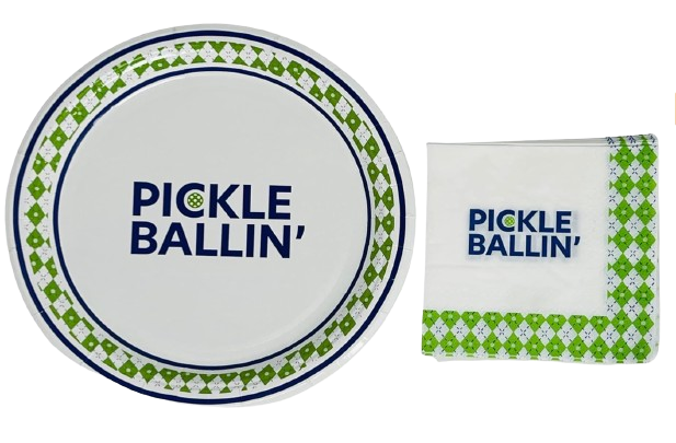 Pickle Ballin Plates and Napkins