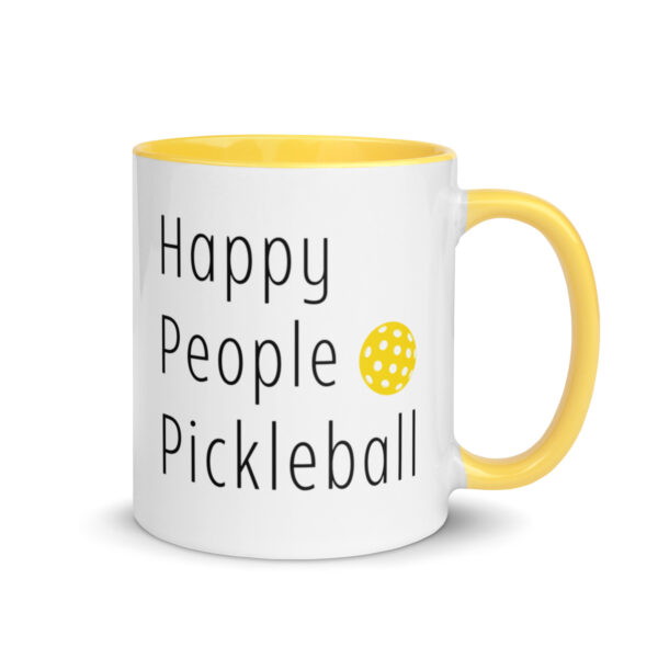 White Mug with Yellow Happy People Pickleball
