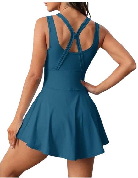 Best Sport Dresses for Pickleball Gyiefcg on amazon. Best Sleeveless Athletic Dress with Shorts