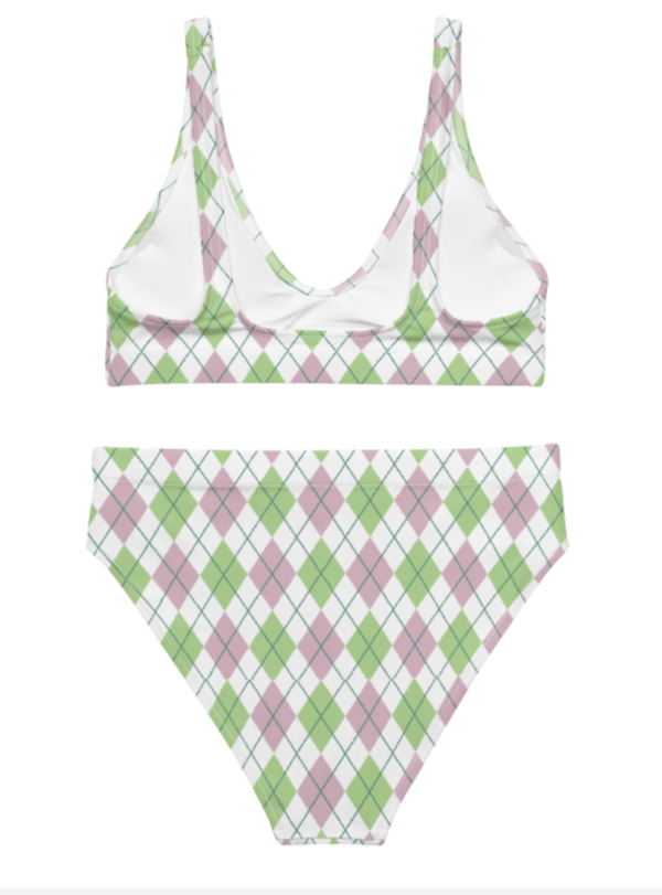 Pickleball Argyle High-Waisted Bikini Set