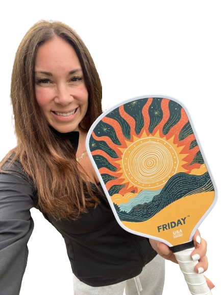 Friday Pickleball Paddle with a sunburst