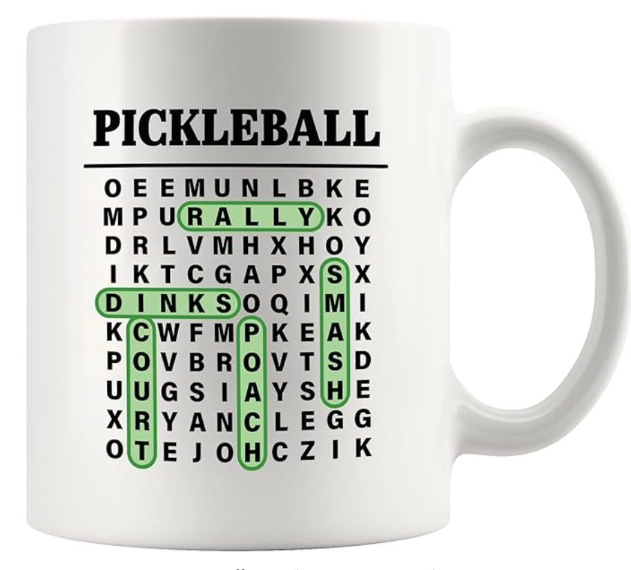 Pickleball coffee mug crossword puzzle