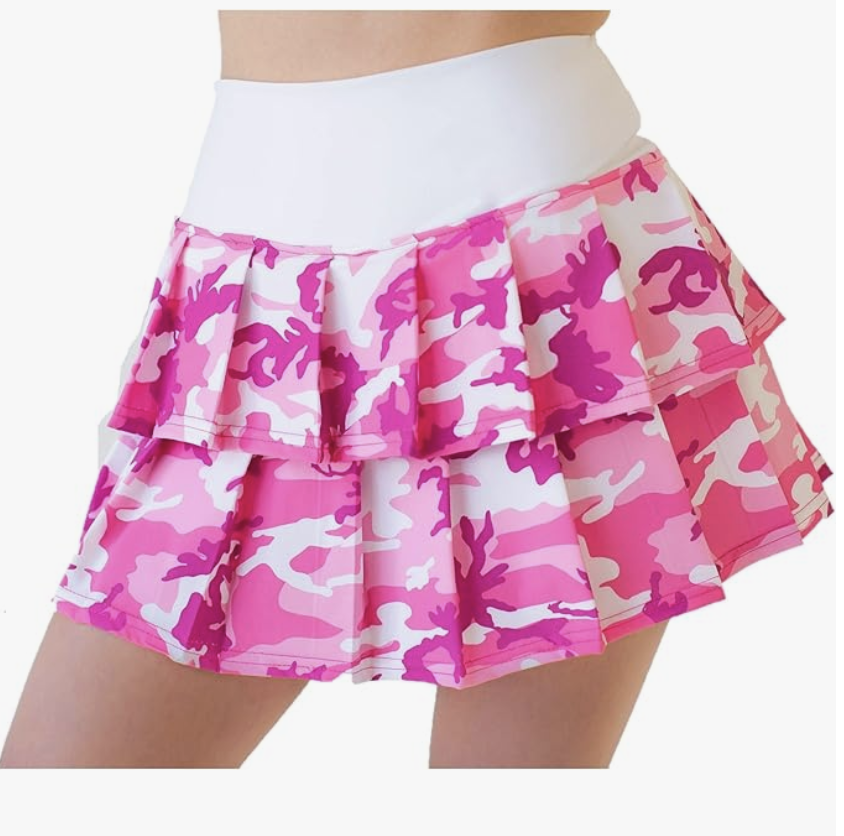 Pickleball Skirt style in pink and white Anna Leigh