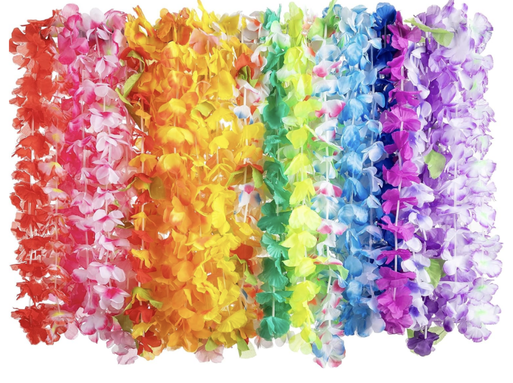 Hawaiian Leis Bulk for pickleball birthday party tropical theme