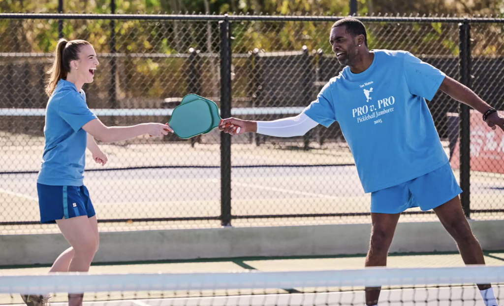 pickleball superbowl commercial  moss and ionescu