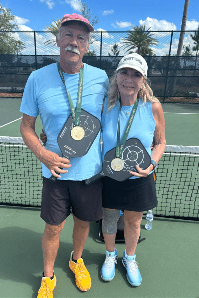 Jeff Homolka and MaryAnn Bove win Gold in the 2026 Florida Villages Senior Games Tournament.