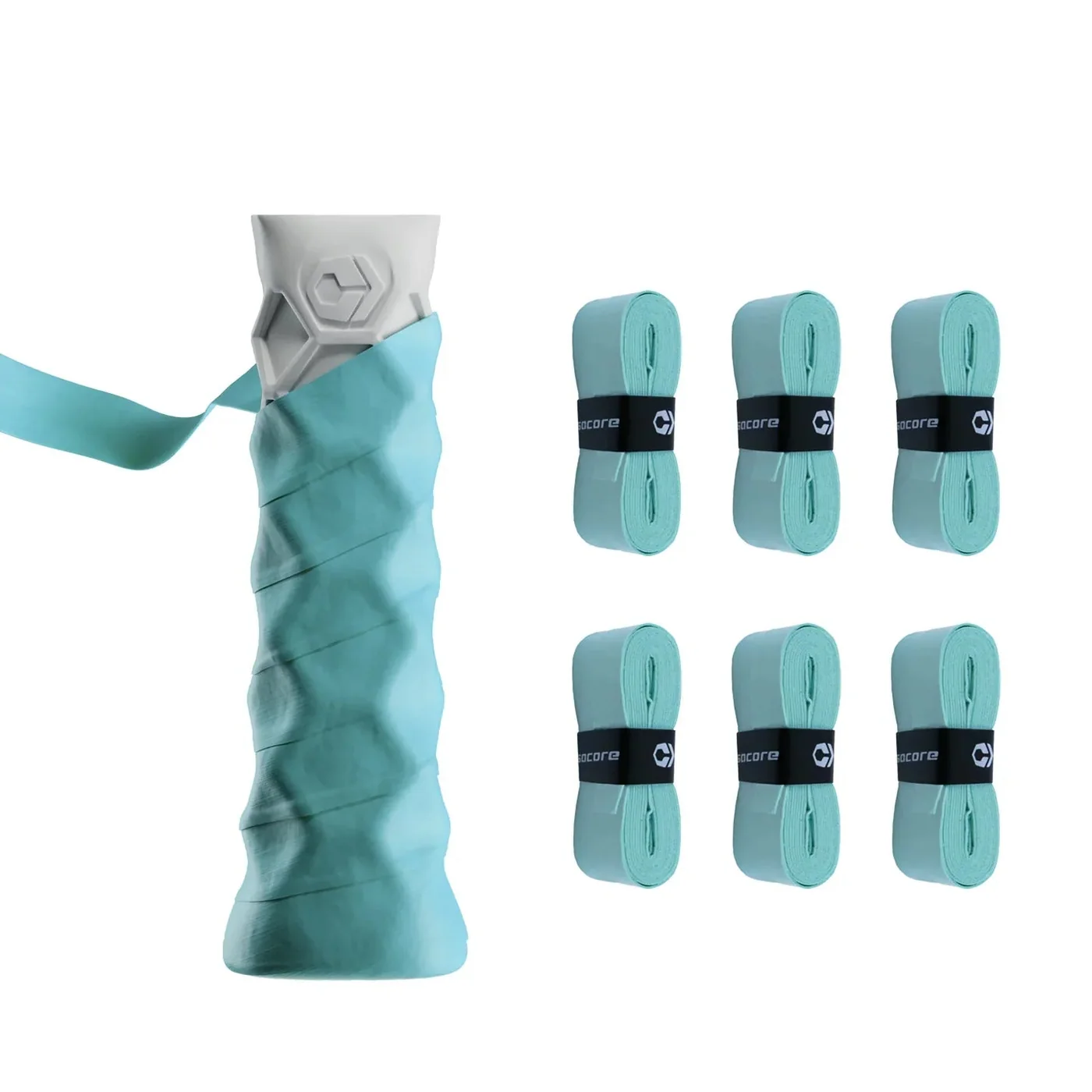 Hesacore Hesatac pickleball paddle overgrip in turquoise