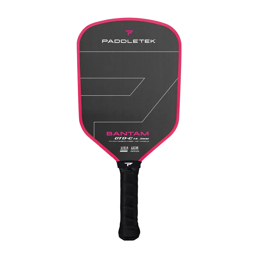 Paddletek Bantam GTO-C 14.3mm pickleball paddle in Knockout Pink